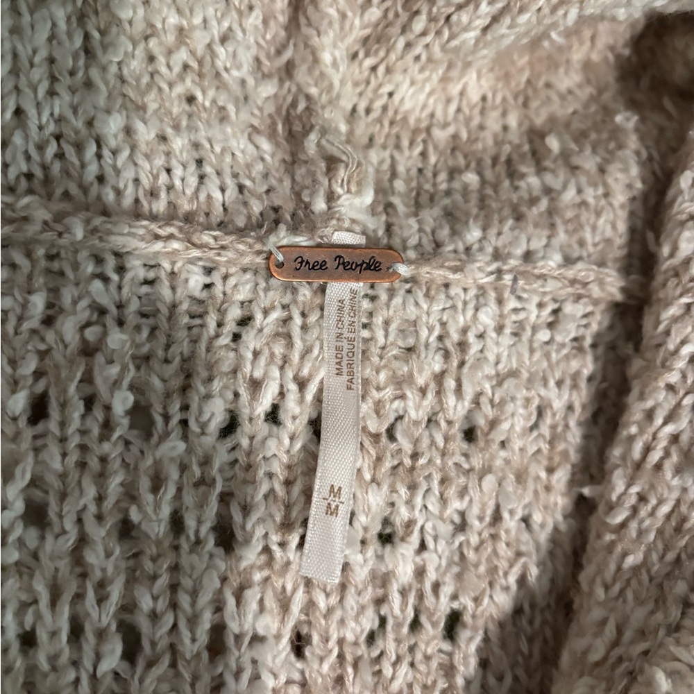 Free People Textured Knit Sweater in Cream - Picture 3 of 4